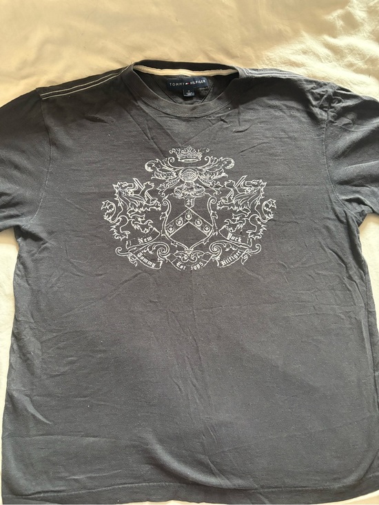 Tommy Hilfiger Other - Tommy Hilfiger Black Short-Sleeve Tee with White Crest Graphic